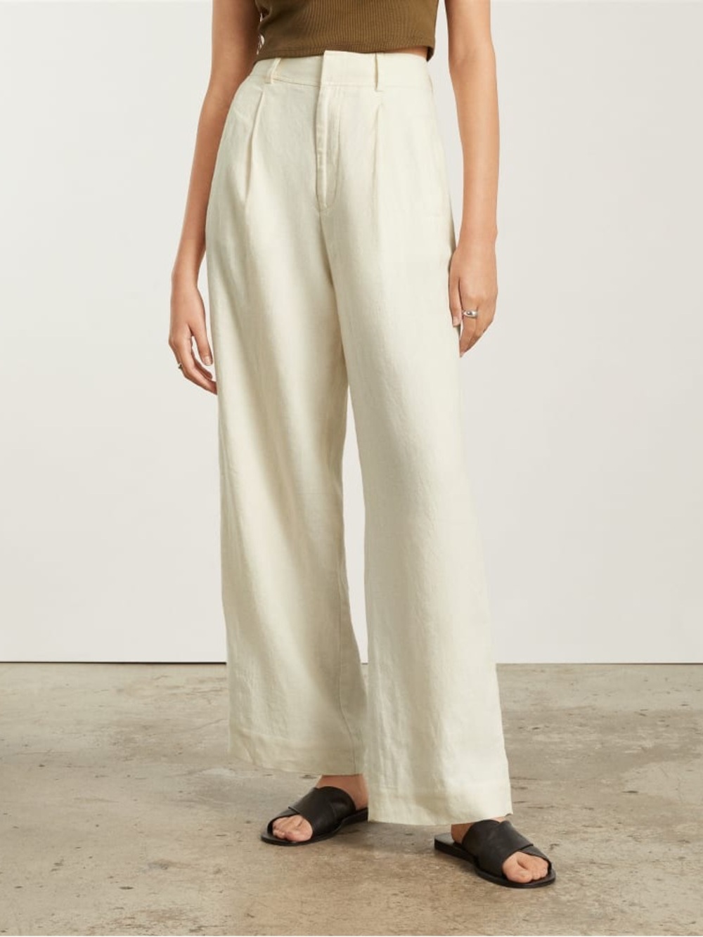 EVERLANE THE LINEN WAY-HIGH DRAPE PANT